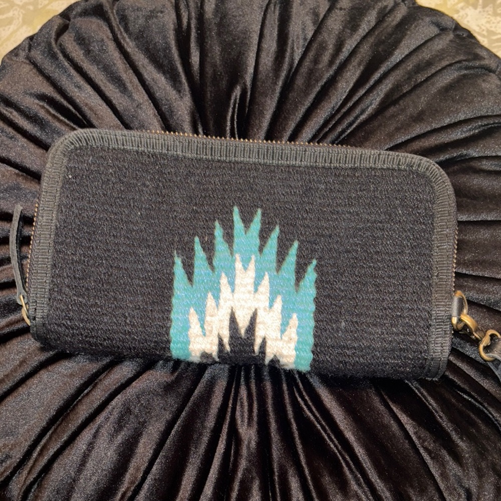Black and Blue Geometric Pattern Wallet